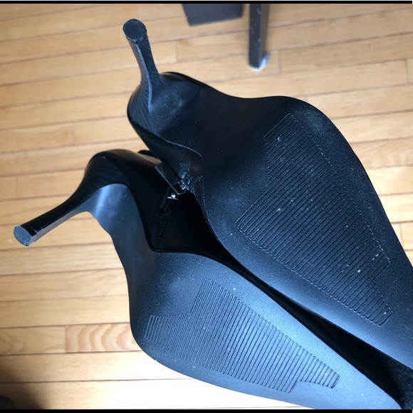 Sexy black boots size 7.5/8 EU size 38 stiletto Marie Claire zipper maybe broken - Picture 8 of 15